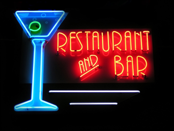 Restaurant & Bar logo with wine glass