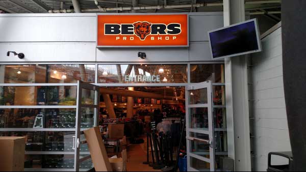 Bears logo on the entrance of the shop