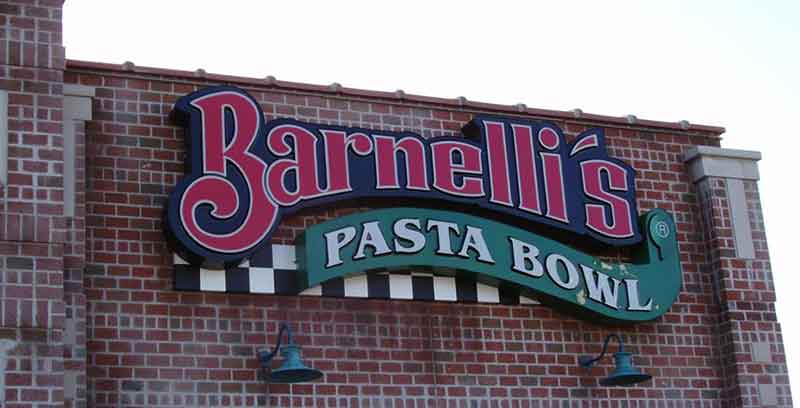 Barnells pasta bowl logo on the building